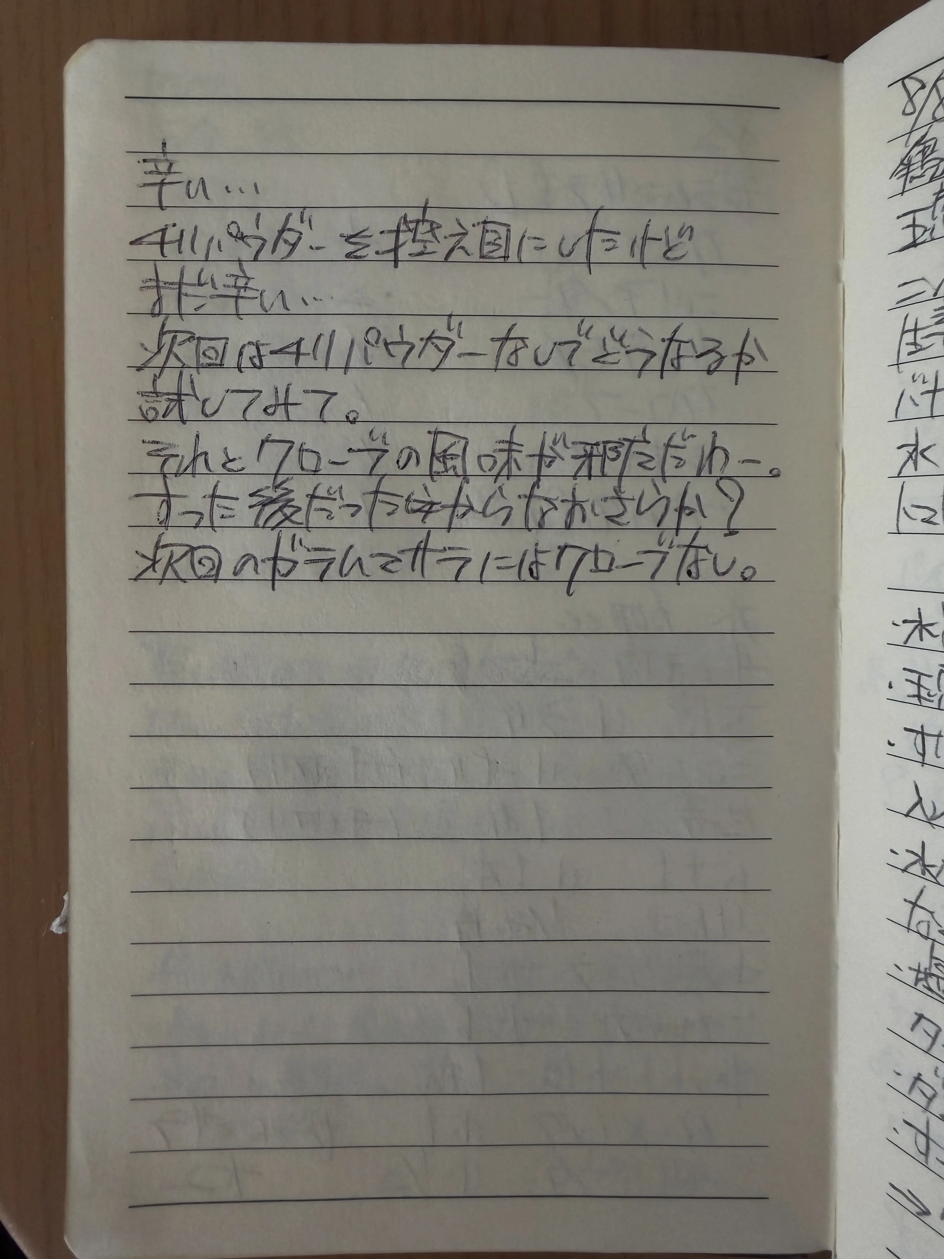 『むかーーしのレシピ出てきた。