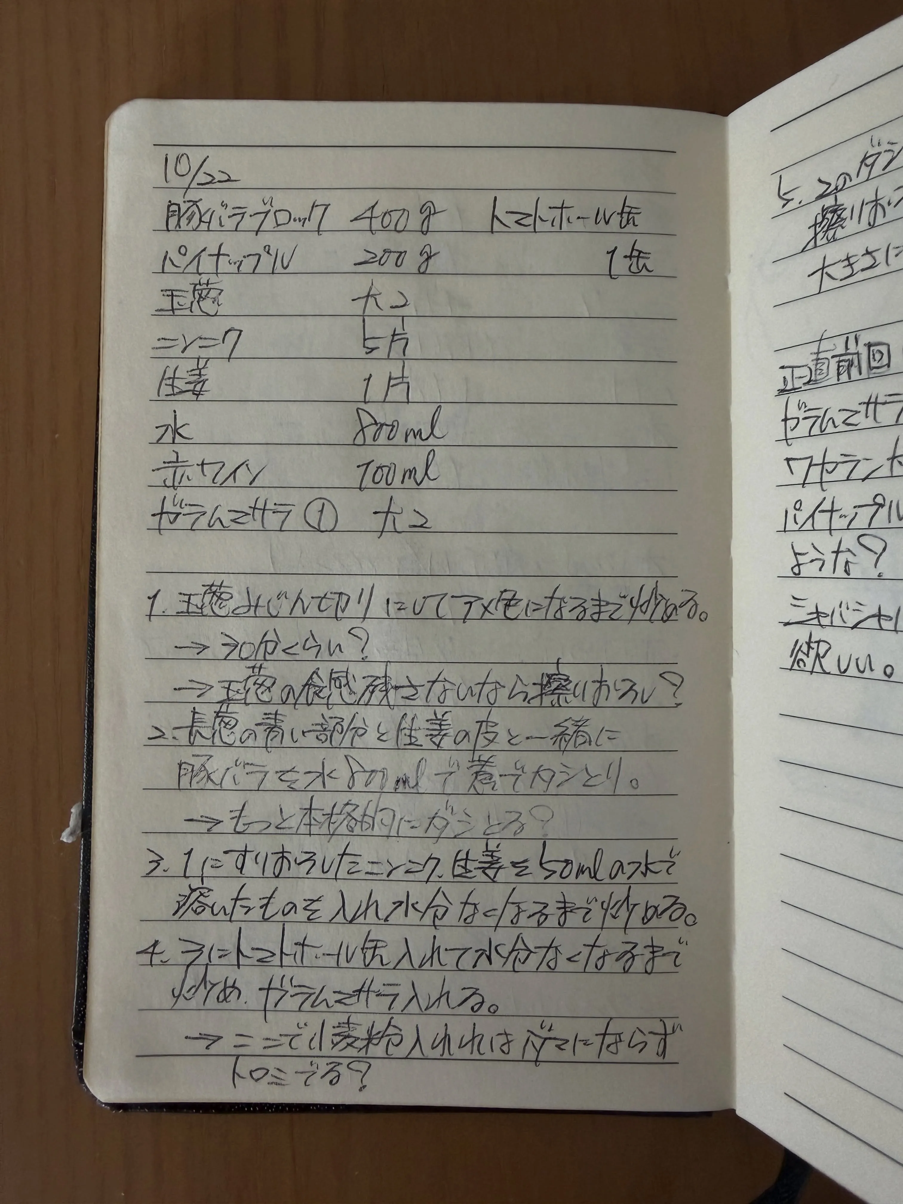 『むかーーしのレシピ出てきた。
